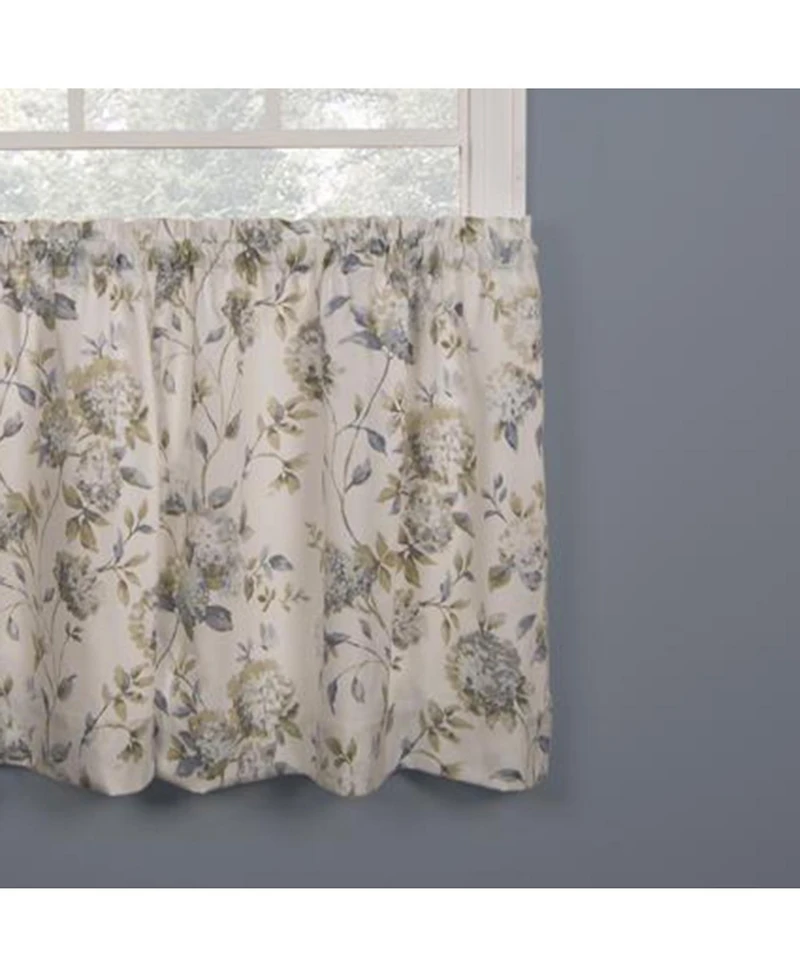 Ellis Curtain Abigail Design Printed Room Darkening Window Rod Pocket Pair Set With 2 Tiers - 2-Piece - 56x24