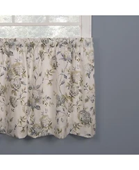 Ellis Curtain Abigail Design Printed Room Darkening Window Rod Pocket Pair Set With 2 Tiers - 2-Piece - 56x24