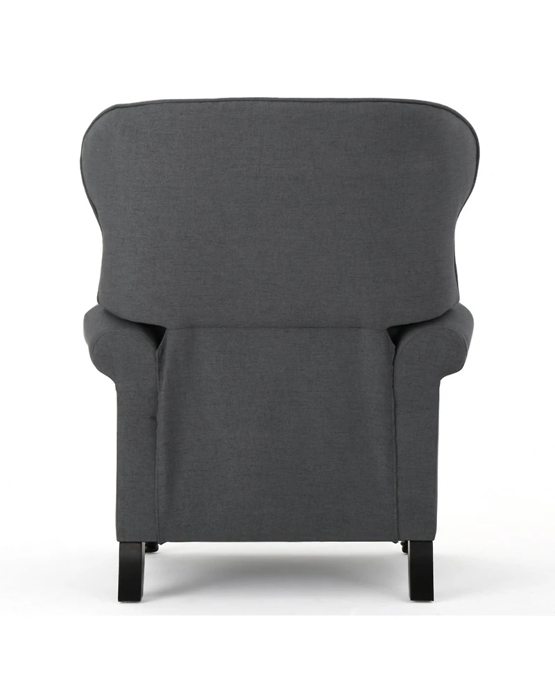 Streamdale Charcoal Push Back Recliner with Rolled Arms