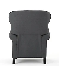 Streamdale Charcoal Push Back Recliner with Rolled Arms