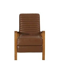 Streamdale Furniture Streamdale Faux Leather Wood Hand Manual Club Recliner