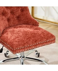 Streamdale Furniture Modern Chenille Tufted Office Chair with Chrome Base