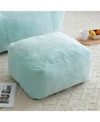 Streamdale Furniture Giant Faux Fur Bean Bag Chair with Footstool