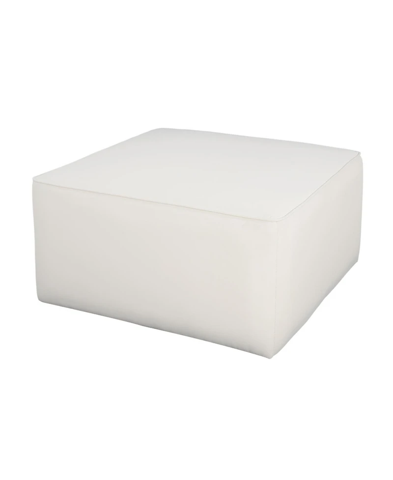 Streamdale Furniture Upholstered Square Ottoman, Cream