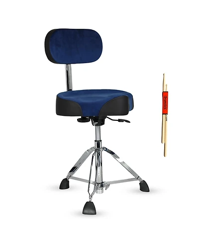 5 Core Drum Throne w Backrest 4" Padded Stool Airlift 25" Adjustable Drummer 441Lb Capacity