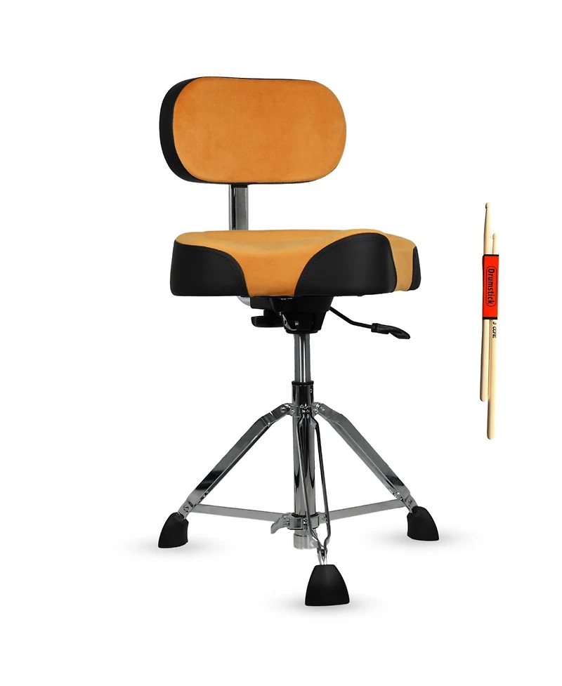 5 Core Drum Throne w Backrest 4" Padded Stool Airlift 25" Adjustable Drummer 441Lb Capacity