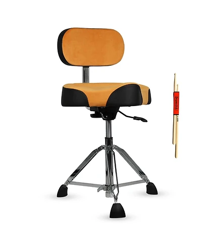 5 Core Drum Throne w Backrest 4" Padded Stool Airlift 25" Adjustable Drummer 441Lb Capacity