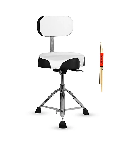 5 Core Drum Throne w Backrest 4" Padded Stool Airlift 25" Adjustable Drummer 441Lb Capacity