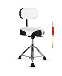 5 Core Drum Throne w Backrest 4" Padded Stool Airlift 25" Adjustable Drummer 441Lb Capacity