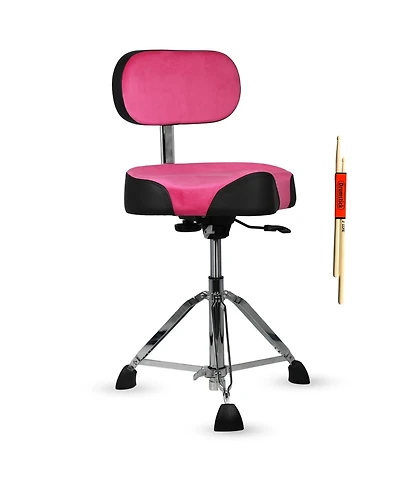 5 Core Drum Throne w Backrest 4" Padded Stool Airlift 25" Adjustable Drummer 441Lb Capacity