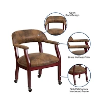 Emma+Oliver Conference Chair with Accent Nail Trim and Casters
