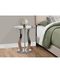 Lovmor Accent Table, Side, End, Nightstand, Lamp, Living Room, Bedroom, Clear Mirror, Grey, Transitional