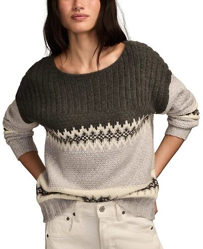 Lucky Brand Women's Fair Isle Long-Sleeve Sweater