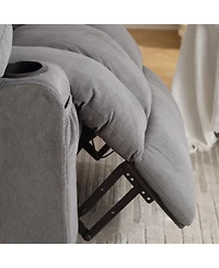 Streamdale Furniture Heated Massage Recliner Sofa w/ Usb & Cup Holders (Grey)