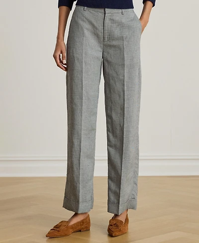 Lauren Ralph Women's Basket-Weave Cropped Pants