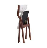 Slickblue Set of 2 Wooden Folding Chairs with Soft Padded Cushions