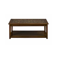 Jofran Baroque 48" Coffee Table with Mosaic Tile Inlay