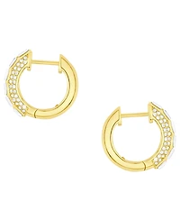 And Now This Crystal Pave 18k Gold Plated Brass Hoop Earrings, Macy's Exclusive