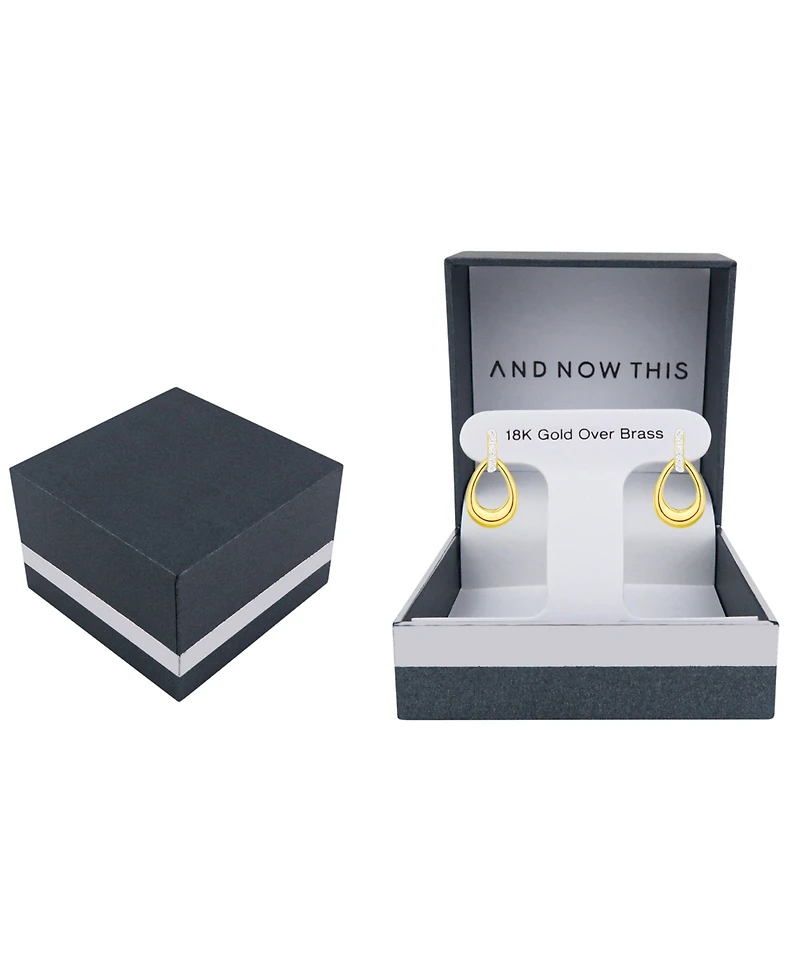 And Now This Crystal 18k Gold-Plated Brass Drop Earrings, Macy's Exclusive