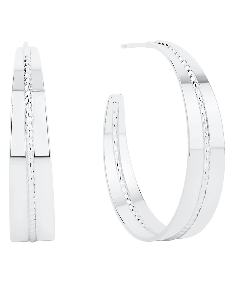 And Now This Graduated C Silver Plated Hoop Earrings, Macy's Exclusive