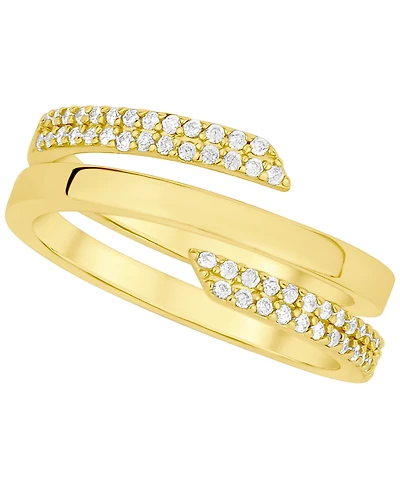 And Now This Cubic Zirconia 18k Gold Plated Brass Coil Ring, Macy's Exclusive