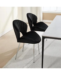 Streamdale Furniture Modern Design Chair, Velvet, Set of 2