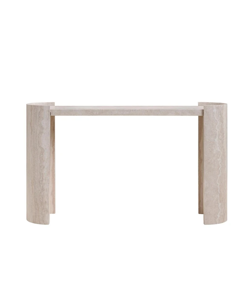 Streamdale Furniture Faux Marble Console Table Narrow Sofa Table Beige