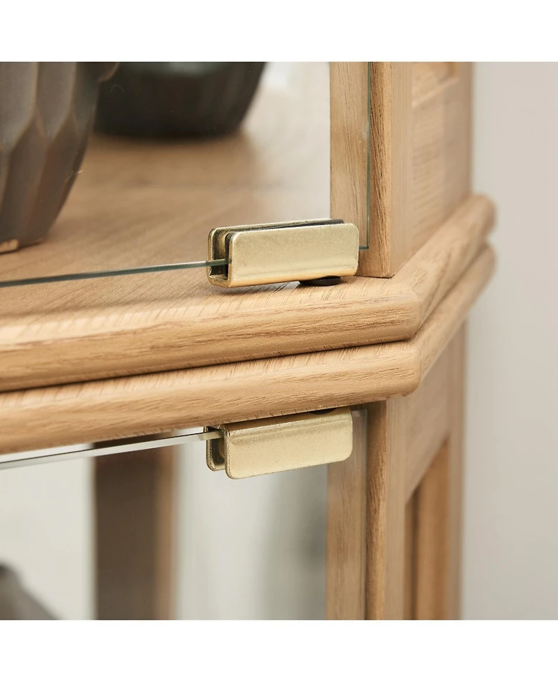 Streamdale Furniture Streamdale Lighted Corner Curio Cabinet - Display Case - Oak