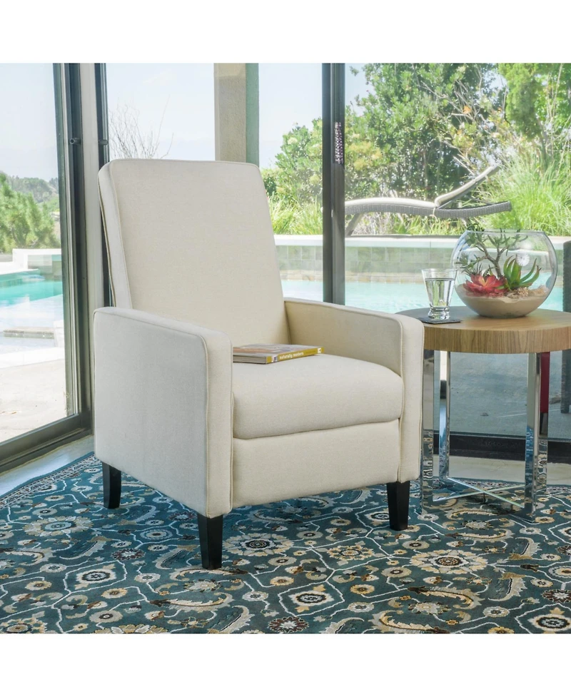 Streamdale Furniture Minimalist Beige Fabric Push Back Chair