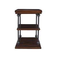 Jofran Larson Modern Industrial Solid Wood Chairside End Table with Storage