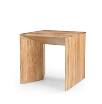 Jofran Lux Solid Wood Modern Angled End Table