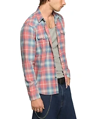 Lucky Brand's Men's Plaid Long-Sleeve Western Shirt