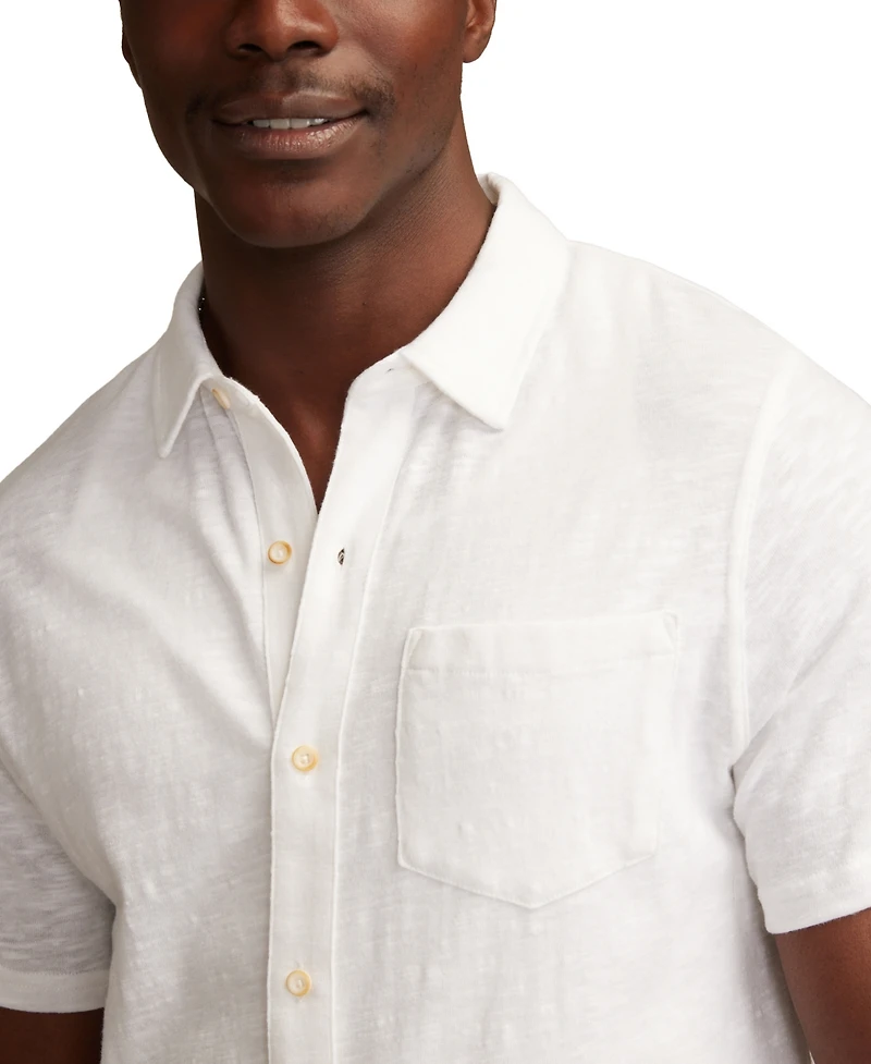 Lucky Brand Men's Short-Sleeve Linen Knit Shirt