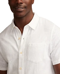 Lucky Brand Men's Short-Sleeve Linen Knit Shirt