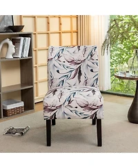 Streamdale Furniture Capa Print Fabric Armless Contemporary Chair, Purple Floral