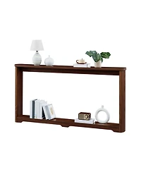 Streamdale Furniture 70" Walnut Console Table - Narrow Sofa/Entryway Table with Corrugated Texture