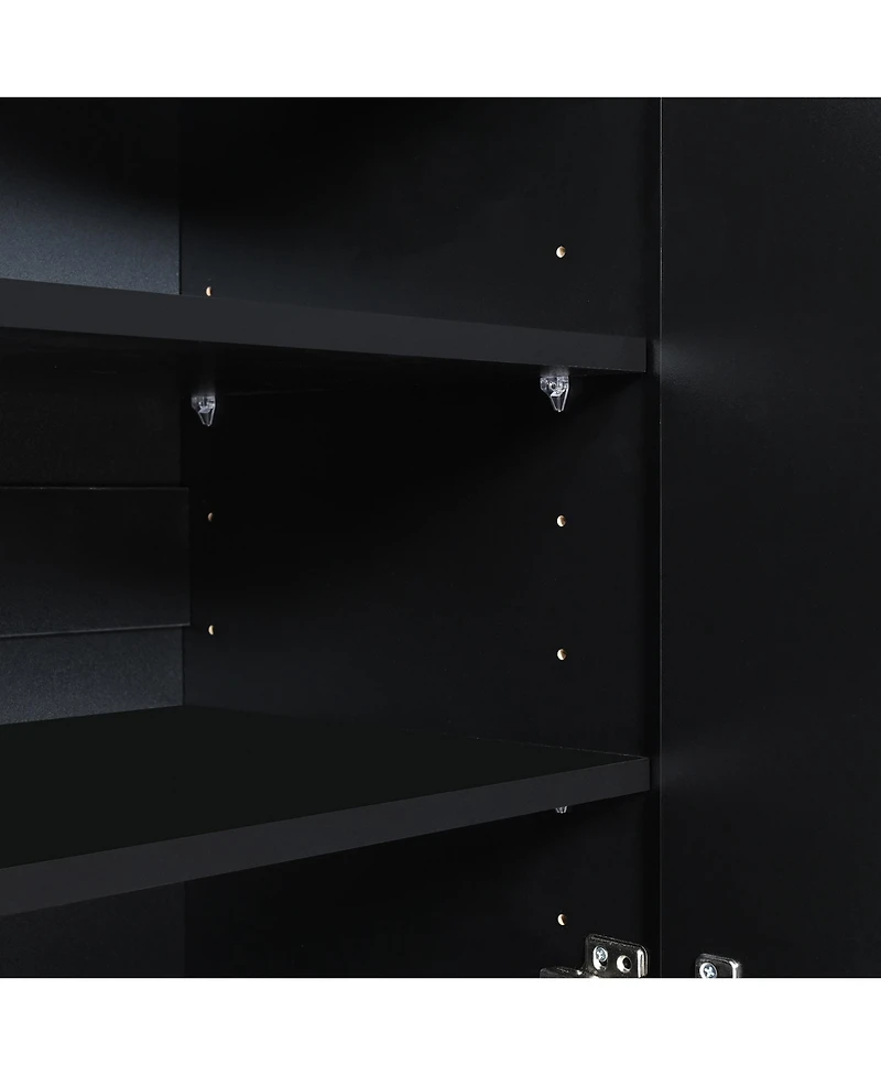 Streamdale Furniture Modern Luxe Shoe & Tv Cabinet with Gold Doors