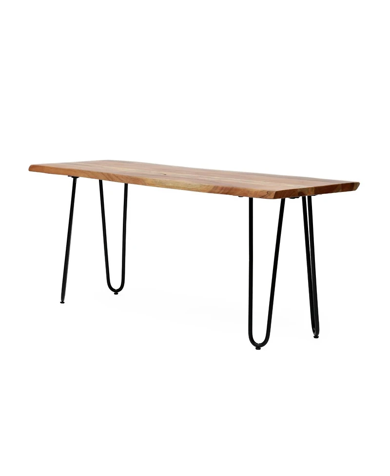 Streamdale Furniture Modern Industrial Acacia Wood Dining Bench
