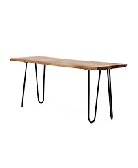 Streamdale Furniture Modern Industrial Acacia Wood Dining Bench