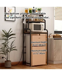 Streamdale Furniture Vintage 4-Tier Mini Fridge Stand with Storage