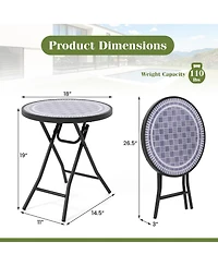 Costway 18" Folding Side Table Round Compact Coffee Table