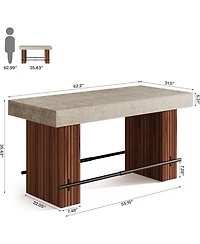 Tribesigns 62.2Inch Bar Table, Industrial Counter Height Pub Dining Table, Large Home Bar Unit