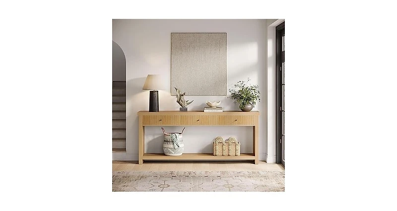 Tribesigns 70.9 inch Console Table with 3 Drawers, Extra Long Entryway Table