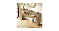 Tribesigns 63-Inch Wooden Console Table with 2 Hidden Drawers