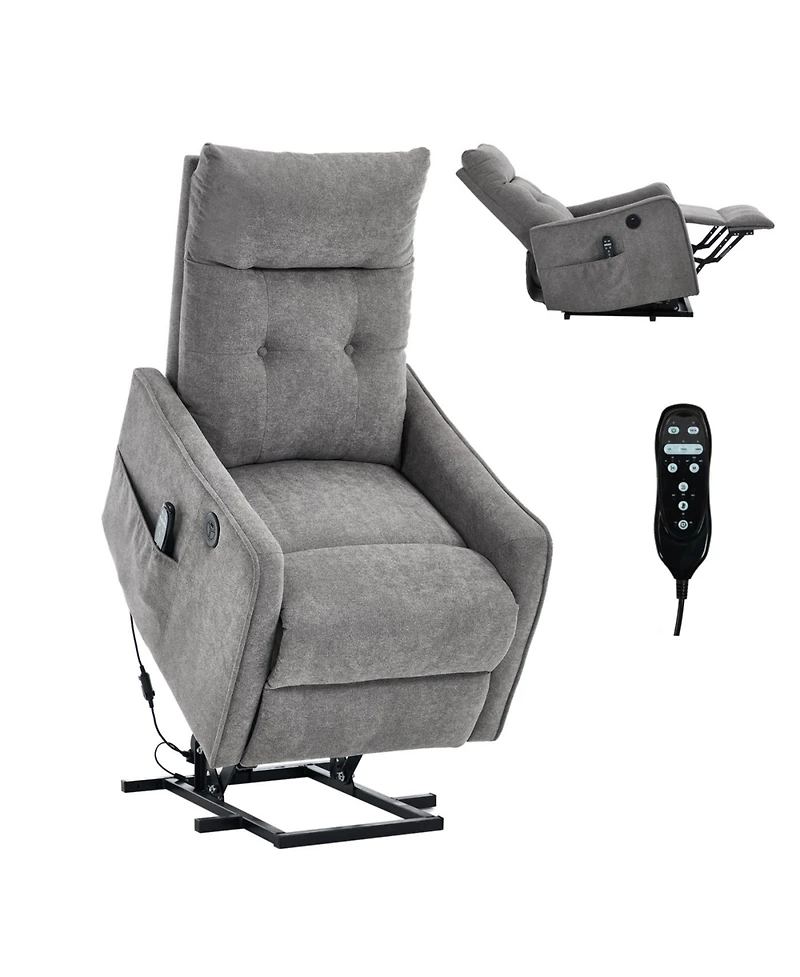 Streamdale Furniture Chenille Power Lift Recliner Chair with Massage & Heat