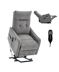 Streamdale Furniture Chenille Power Lift Recliner Chair with Massage & Heat