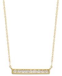 Cubic Zirconia Bar Pendant Necklace in 10k Gold