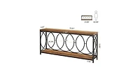 Tribesigns 70.9-Inch Extra Long Console Table, 2-Tier Industrial Table Behind Couch with Storage Shelf, Narrow Entryway