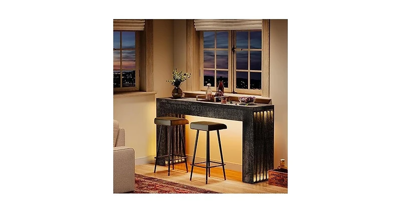 Tribesigns 59-Inch Long Wooden Console Sofa Table Behind The Couch with Vertical Slat Legs for Entrance