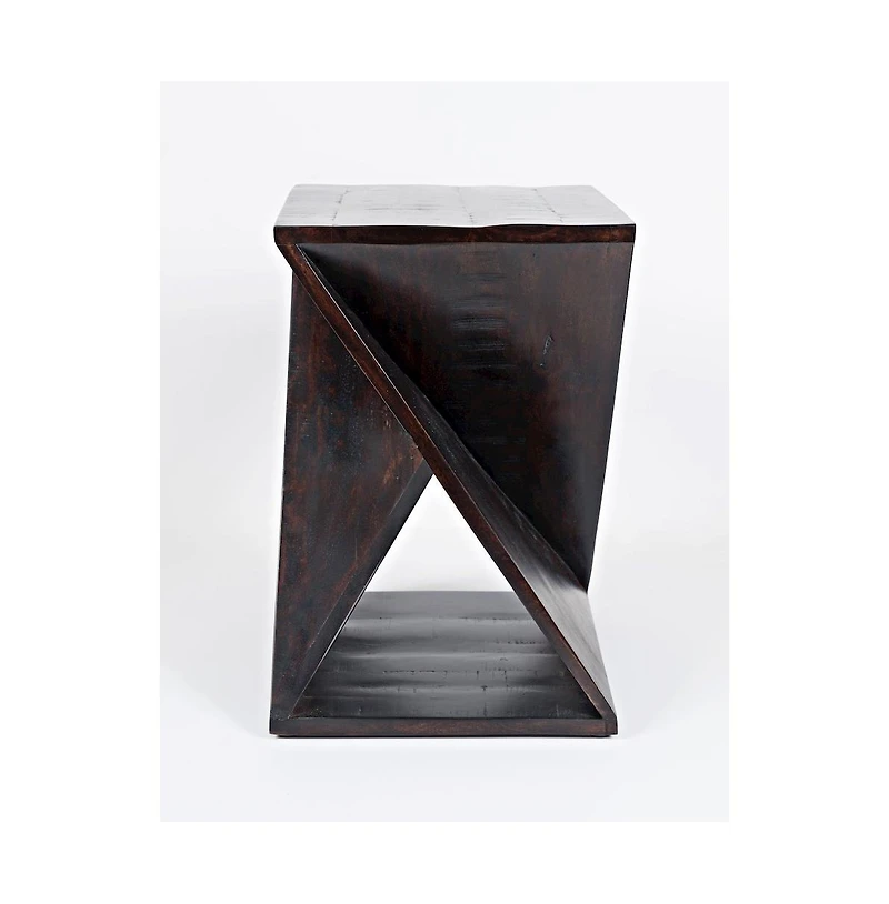 Jofran Global Archive Solid Mango Hardwood Modern Angled Jasper Table